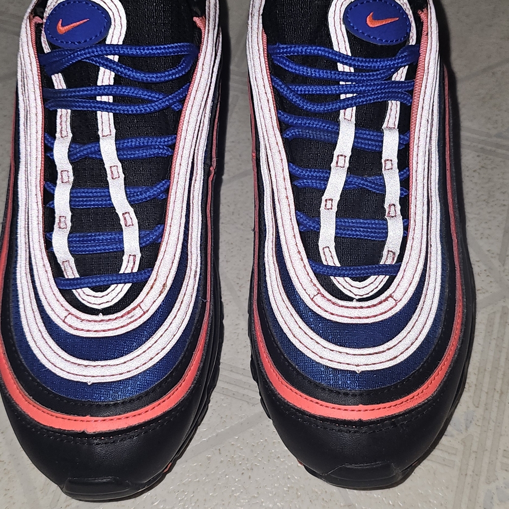 Nike Air Max 97 Black Blue Red Sneakers Girls 5.5y